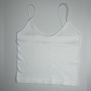 Dynamic Super Stretchy Ribbed White Forever Tank